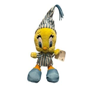 1997 Vtg Looney Tunes Tweety Bird Plush Night Time Pajama Slippers Stuffed Toy